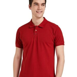 Amazon Brand - Symbol Men's Cotton Rich Solid Polo Tshirt | Collar Tshirts | Half Sleeves | Plain-Regular Fit (Available in Plus Size and Combo Pack of 2)